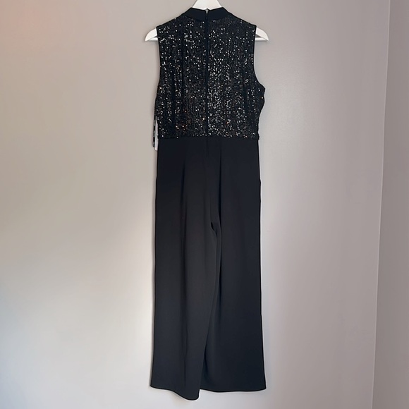 Calvin Klein Mock Neck Sleeveless Sequin Jumpsuit - Picture 4 of 5